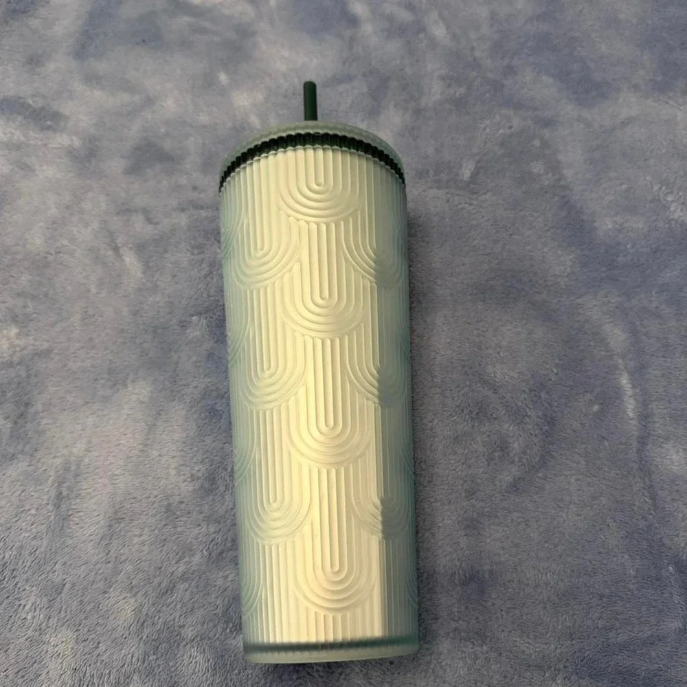 Starbucks mint green tumbler with straw new